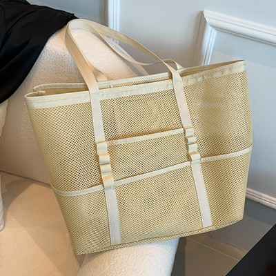 Nove mekane šuplje mrežaste torbe na rame Modne torbe za plažu velikog kapaciteta Ženske kompozitne vanjske torbe Torbe otporne na habanje