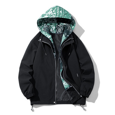 Paisley Hooded Jacket Ανδρικά 7XL 8XL Μπουφάν Plus Size Παλτό Μόδα Casual Άνοιξη Φθινοπωρινό Ανεμοδράστη Ανδρικά Εξωτερικά Ενδύματα Μεγάλο Μέγεθος 8XL