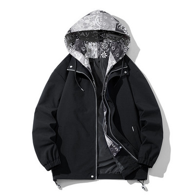 Paisley Hooded Jacket Ανδρικά 7XL 8XL Μπουφάν Plus Size Παλτό Μόδα Casual Άνοιξη Φθινοπωρινό Ανεμοδράστη Ανδρικά Εξωτερικά Ενδύματα Μεγάλο Μέγεθος 8XL