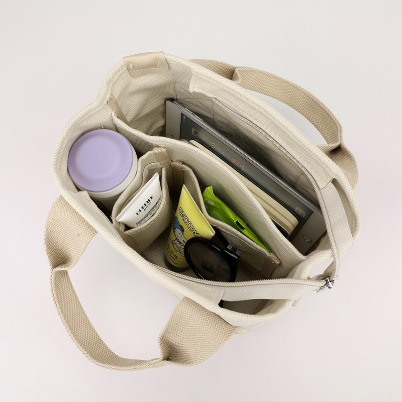 Τσάντες χιαστί από καμβά Κάδος φερμουάρ Τσάντα φόρμας πολλαπλών διαμερισμάτων Fashion Mommy Bag Φορητή για ψώνια Ταξίδι για διακοπές