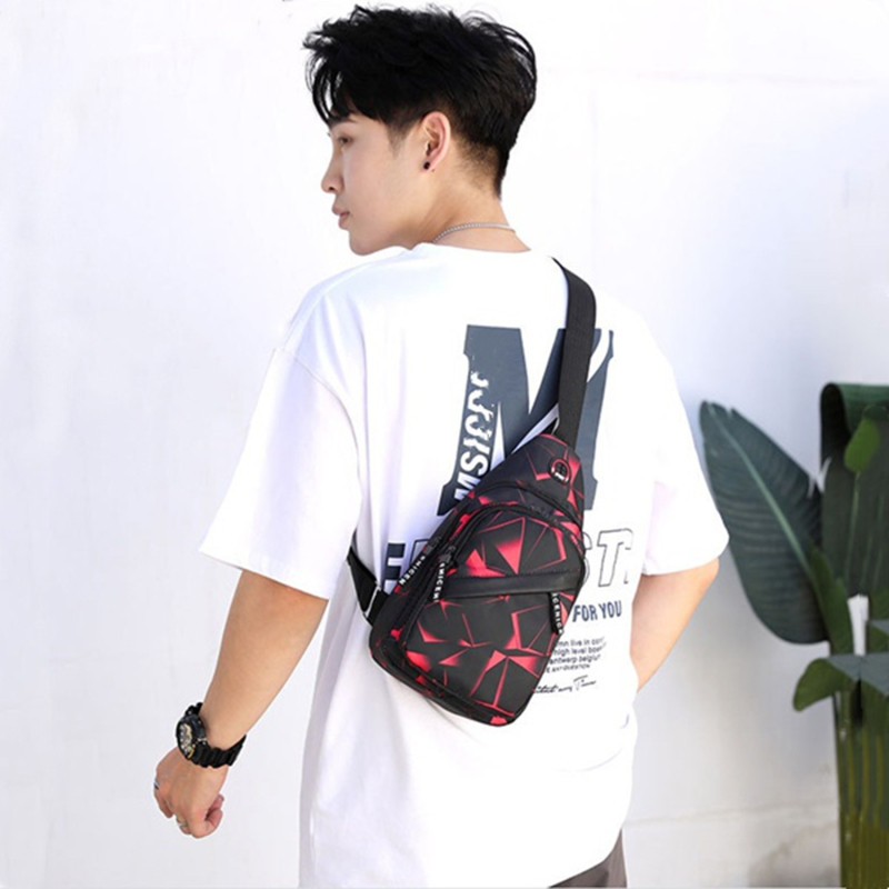 Ανδρική τσάντα στήθους Fashion Casual, υψηλής χωρητικότητας, φορητή ανδρική τσάντα χιαστί ώμου για εξωτερικούς χώρους, κορεάτικου στιλ