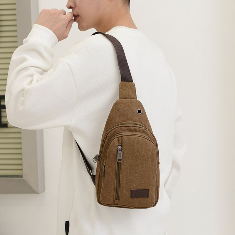 Ανδρικές τσάντες ώμου Πακέτο μέσης Τσάντα χιαστί χιαστί για υπαίθριο αθλητισμό Ταξίδι Πεζοπορίας στήθος ώμου Καθημερινή καμβά τσάντα για πικ-νικ