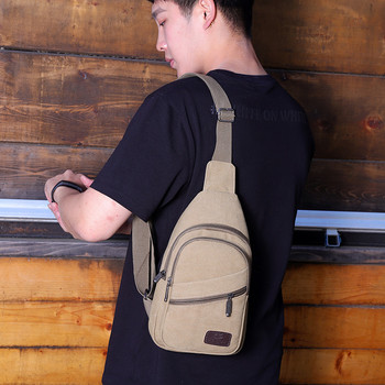 Ανδρικές τσάντες στήθους Casual Canvas One Shoulder Τσάντες χιαστί Trend Outdoor Chest Backpack For Men Sportsman Fashion Messenger Pack