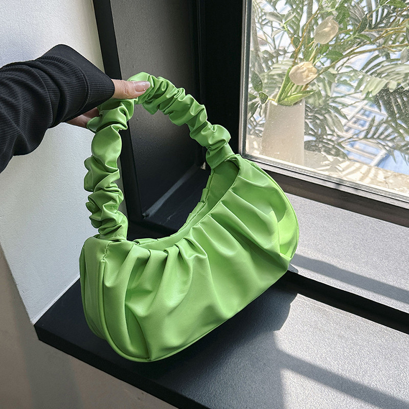 Letné skladané kabelky pre ženy, PU oblačné kabelky, vráskavá taška do podpazušia, nákupné tašky cez rameno, dámska kabelka, knedličková taška 2023