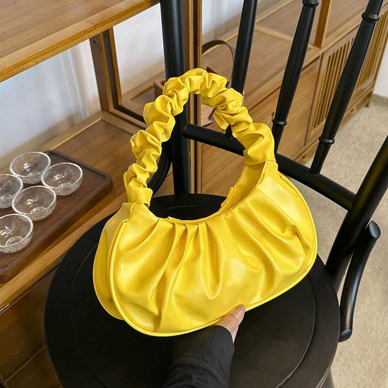 Letné skladané kabelky pre ženy, PU oblačné kabelky, vráskavá taška do podpazušia, nákupné tašky cez rameno, dámska kabelka, knedličková taška 2023