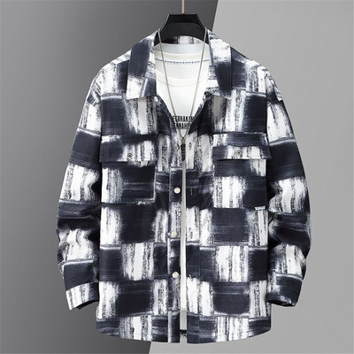 Καρό Μπουφάν Ανδρικό Μέγεθος 10XL 11XL Παλτό Μπουφάν Ανοιξιάτικο Φθινοπωρινό Μπουφάν Ανδρικό Μεγάλο Μέγεθος 10XL Εξωτερικά ρούχα Vintage Casual
