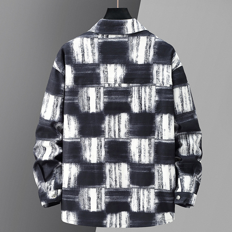 Καρό Μπουφάν Ανδρικό Μέγεθος 10XL 11XL Παλτό Μπουφάν Ανοιξιάτικο Φθινοπωρινό Μπουφάν Ανδρικό Μεγάλο Μέγεθος 10XL Εξωτερικά ρούχα Vintage Casual