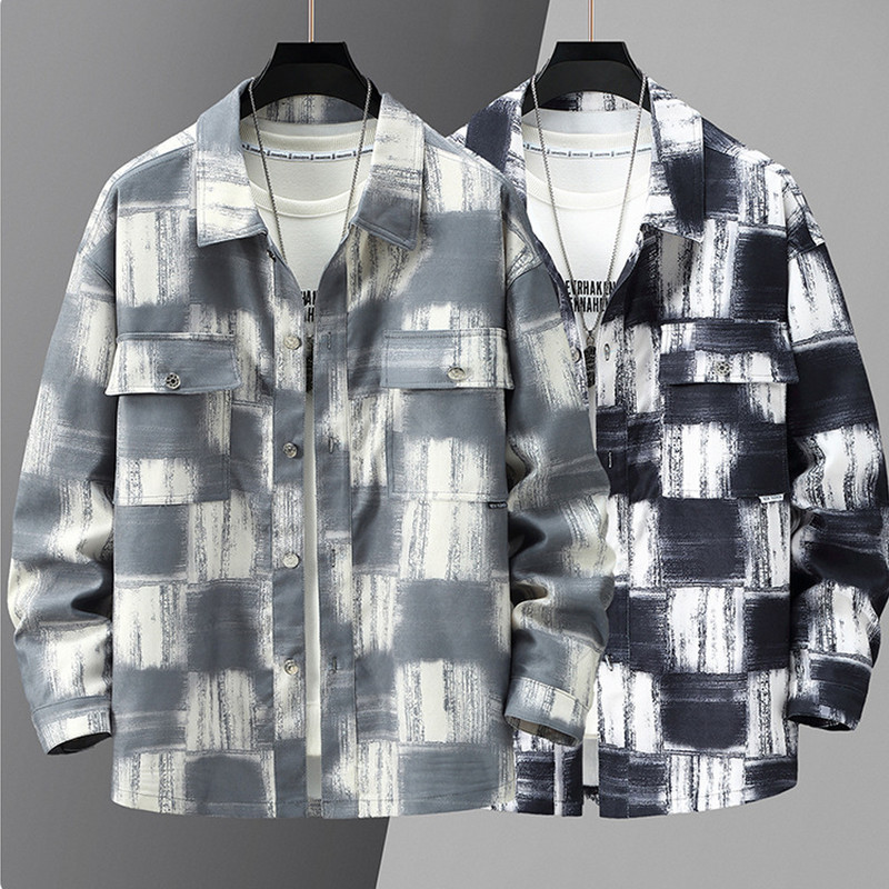 Καρό Μπουφάν Ανδρικό Μέγεθος 10XL 11XL Παλτό Μπουφάν Ανοιξιάτικο Φθινοπωρινό Μπουφάν Ανδρικό Μεγάλο Μέγεθος 10XL Εξωτερικά ρούχα Vintage Casual