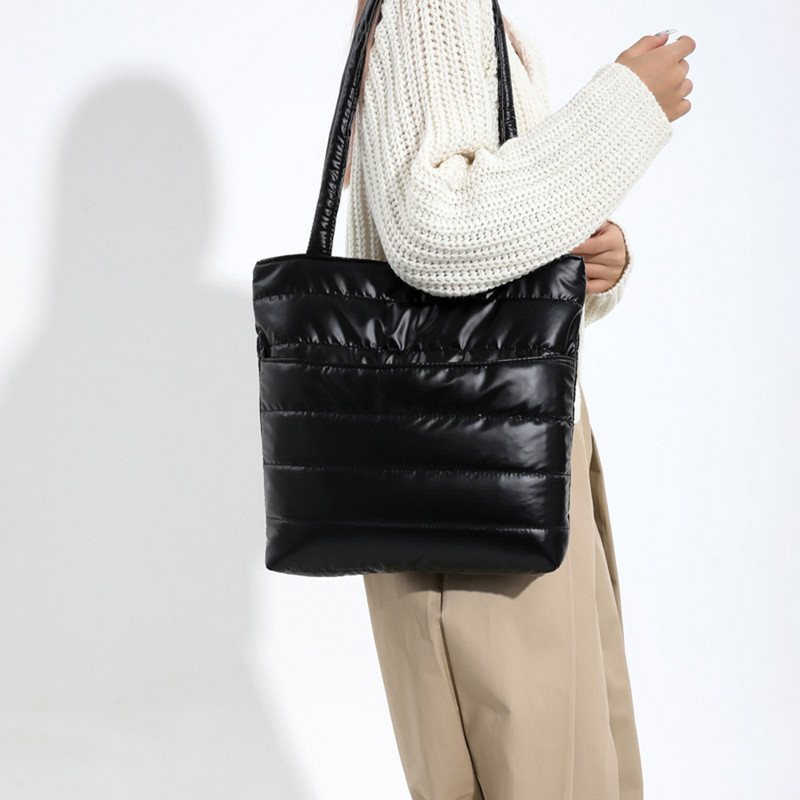 Φθινοπωρινή χειμερινή γυναικεία τσάντα τσάντα ώμου με επένδυση με καπιτονέ τσάντα τσάντα τσάντα τσάντα ελαφρύ γυναικείο συμπλέκτη τσάντα αγορών