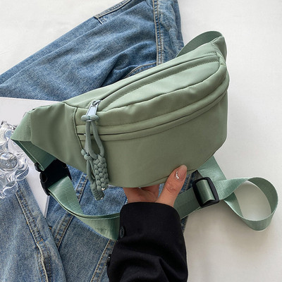 Sieviešu audekls Crossbody somas vienkrāsains sieviešu siksnas jostas komplekts Fanny Packs 2023 Sieviešu krūšu soma Ūdensizturīga pārgājienu soma rokassoma