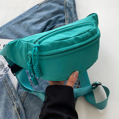 Sieviešu audekls Crossbody somas vienkrāsains sieviešu siksnas jostas komplekts Fanny Packs 2023 Sieviešu krūšu soma Ūdensizturīga pārgājienu soma rokassoma