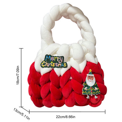 2023. gada sieviešu kupla, adīta maza rokassomiņa, doba, savīta, austa rokassomiņa Helovīna tendences karikatūra, mīksta somiņa padusēs ar īsu rokturi