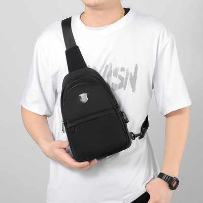 Tide Cool Fashion Мъжка чанта за гърди Usb зареждане Мъже и жени Модели Външна малка раница Crossbody Чанта през рамо