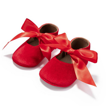 Βρεφικά παπούτσια Princess για βρέφη Αντιολισθητικά Επίπεδη μαλακή σόλα Βαμβακερή κούνια από καουτσούκ Lovely Butterfly-knot Infant First Walkers 0-18m