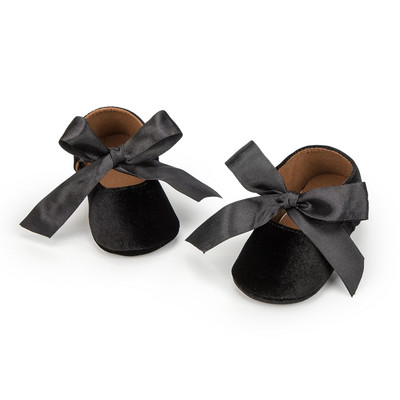 Βρεφικά παπούτσια Princess για βρέφη Αντιολισθητικά Επίπεδη μαλακή σόλα Βαμβακερή κούνια από καουτσούκ Lovely Butterfly-knot Infant First Walkers 0-18m