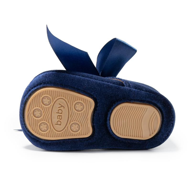 Βρεφικά παπούτσια Princess για βρέφη Αντιολισθητικά Επίπεδη μαλακή σόλα Βαμβακερή κούνια από καουτσούκ Lovely Butterfly-knot Infant First Walkers 0-18m