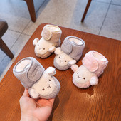 Fată Băiat Iarnă Nou-Născut Bebeluș Cu buline Drăguț Desene Animat Pantofi din bumbac Talpă moale Plus Cizme de catifea Călduțe Pantofi de mers pentru copii mici