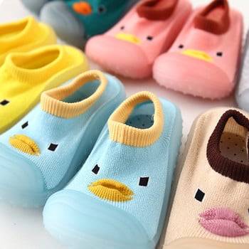 Пролет Лято Бебешки обувки Чорапи с гумени подметки За малки деца Обувка Противохлъзгащи се патешки животни Домашни чехли Мека първа проходилка