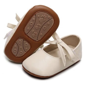 BeQeuewll Baby Girls Mary Jane Shoes Bowknot PU Princess Flats Ежедневни обувки за ходене за новородено бебе, малко дете