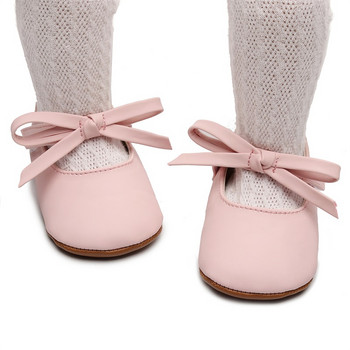 BeQeuewll Baby Girls Mary Jane Παπούτσια Bowknot PU Princess Flats Casual παπούτσια για περπάτημα για νεογέννητο βρέφος