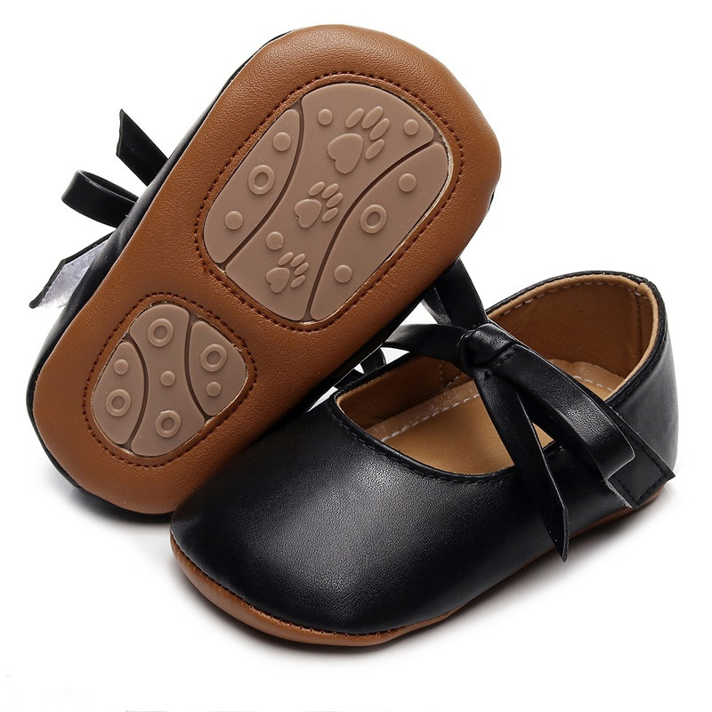 BeQeuewll Baby Girls Mary Jane Παπούτσια Bowknot PU Princess Flats Casual παπούτσια για περπάτημα για νεογέννητο βρέφος