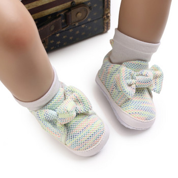 Есенни бебешки обувки за момичета, детски маратонки с цвят на панделка, пролетни, нехлъзгаща се гумена подметка за малко дете, дишаща първа проходилка