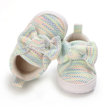 Φθινοπωρινά παιδικά παπούτσια για κοριτσάκια Βρεφικά παπούτσια με παπιγιόν για περπάτημα Άνοιξη για βρέφη Αντιολισθητική σόλα από καουτσούκ για νήπιο που αναπνέει πρώτος περιπατητής