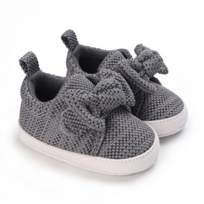 Φθινοπωρινά παιδικά παπούτσια για κοριτσάκια Βρεφικά παπούτσια με παπιγιόν για περπάτημα Άνοιξη για βρέφη Αντιολισθητική σόλα από καουτσούκ για νήπιο που αναπνέει πρώτος περιπατητής