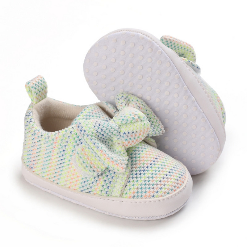 Φθινοπωρινά παιδικά παπούτσια για κοριτσάκια Βρεφικά παπούτσια με παπιγιόν για περπάτημα Άνοιξη για βρέφη Αντιολισθητική σόλα από καουτσούκ για νήπιο που αναπνέει πρώτος περιπατητής