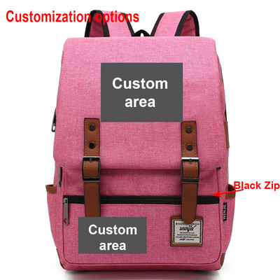 Imprimare personalizată DIY Îmi place fotografia sau logo-ul Băiat Fată Geantă de școală Adolescenți Genți de școală Pânză Femei Rucsac Bărbați Rucsac