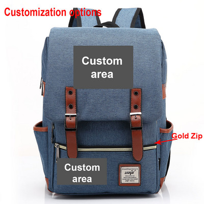 Imprimare personalizată DIY Îmi place fotografia sau logo-ul Băiat Fată Geantă de școală Adolescenți Genți de școală Pânză Femei Rucsac Bărbați Rucsac