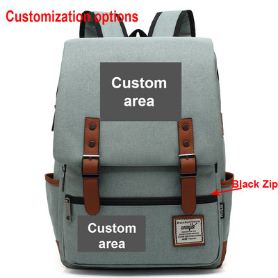 Imprimare personalizată DIY Îmi place fotografia sau logo-ul Băiat Fată Geantă de școală Adolescenți Genți de școală Pânză Femei Rucsac Bărbați Rucsac