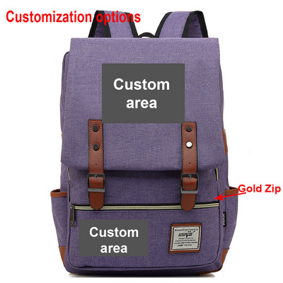 Imprimare personalizată DIY Îmi place fotografia sau logo-ul Băiat Fată Geantă de școală Adolescenți Genți de școală Pânză Femei Rucsac Bărbați Rucsac