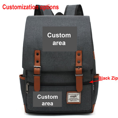 Imprimare personalizată DIY Îmi place fotografia sau logo-ul Băiat Fată Geantă de școală Adolescenți Genți de școală Pânză Femei Rucsac Bărbați Rucsac