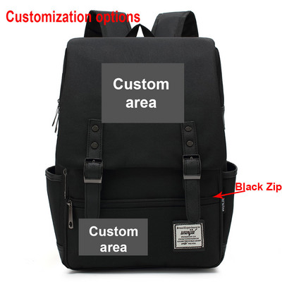 Imprimare personalizată DIY Îmi place fotografia sau logo-ul Băiat Fată Geantă de școală Adolescenți Genți de școală Pânză Femei Rucsac Bărbați Rucsac