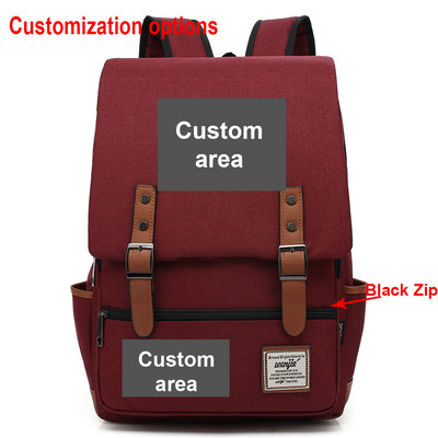 Imprimare personalizată DIY Îmi place fotografia sau logo-ul Băiat Fată Geantă de școală Adolescenți Genți de școală Pânză Femei Rucsac Bărbați Rucsac