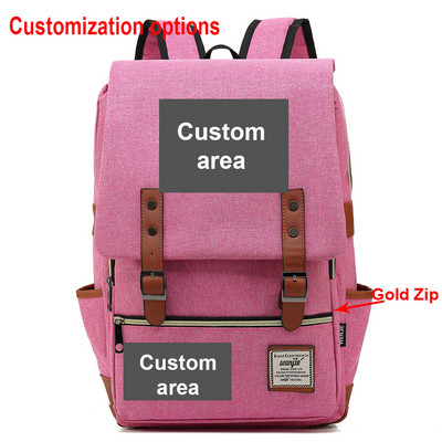 Imprimare personalizată DIY Îmi place fotografia sau logo-ul Băiat Fată Geantă de școală Adolescenți Genți de școală Pânză Femei Rucsac Bărbați Rucsac