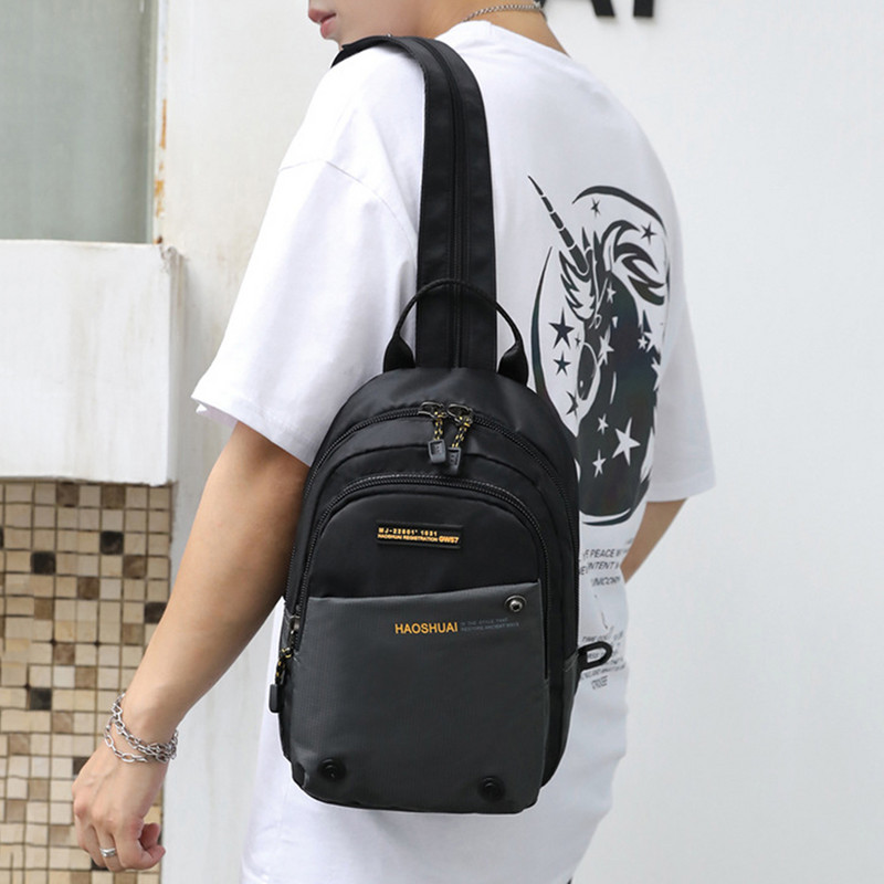 Ανδρικά σακίδια πλάτης ταξιδιού Αντικλεπτικά σακίδια πλάτης Nylon Messenger Τσάντα χιαστί Μικρό πακέτο στήθους Τσάντα ορειβασίας πεζοπορίας για εξωτερικούς χώρους