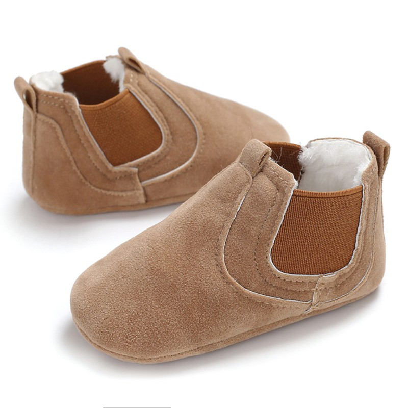 Φθινοπωρινά Νεογέννητα Βρεφικά Κορίτσια Αγόρια Λούτρινα Παπούτσια First Walkers Μονόχρωμα Βαμβακερά επίπεδα Αντιολισθητικά Αθλητικά Παπούτσια Ζεστά παιδικά παπούτσια