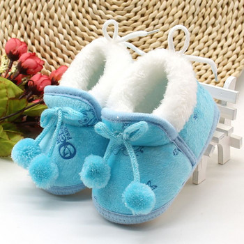 Γλυκιά χειμωνιάτικα νεογέννητα κοριτσάκια Πριγκίπισσα Χειμερινές μπότες First Walkers Μαλακή σόλα για βρέφη Παιδικά παπούτσια για κορίτσια Παπούτσια