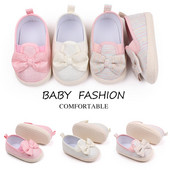 Παπούτσια για νήπια 0-18 εκ. Νεογέννητα παιδικά παπούτσια για κορίτσια Χαριτωμένα παπούτσια για βρέφη με μαλακή σόλα με φιόγκο που αναπνέουν Αντιολισθητικά παιδικά παπούτσια για κορίτσι