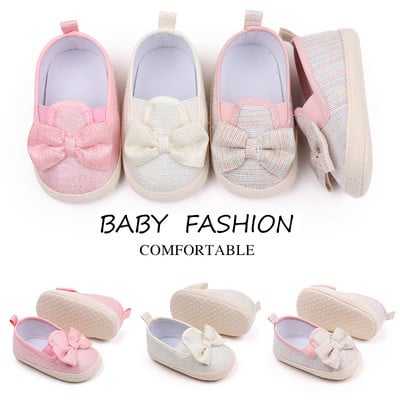Kisgyermek cipők lányok 0-18 M újszülött baba lányok cipők aranyos masni puha talpú csecsemőcipők légáteresztő csúszásgátló baba cipők lányoknak