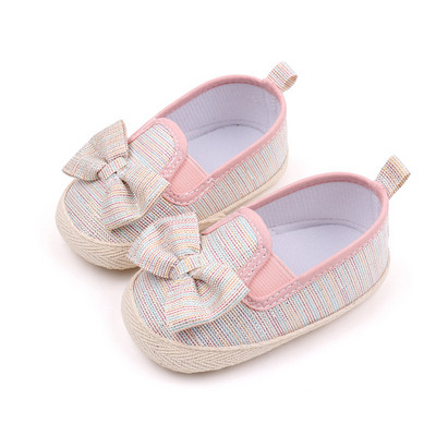 Παπούτσια για νήπια 0-18 εκ. Νεογέννητα παιδικά παπούτσια για κορίτσια Χαριτωμένα παπούτσια για βρέφη με μαλακή σόλα με φιόγκο που αναπνέουν Αντιολισθητικά παιδικά παπούτσια για κορίτσι