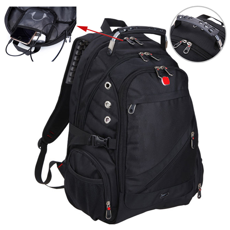 Ελβετική-Πολυλειτουργική φόρτιση USB Αδιάβροχο φορητό υπολογιστή 16,6 ιντσών Σακίδιο πλάτης Academy Σχολικές τσάντες Σακίδια ταξιδιού υπολογιστή