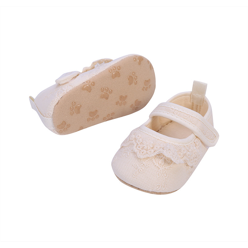 Βρεφικά παπούτσια για κοριτσάκια Βρεφικά παπούτσια με αντιολισθητική μαλακή σόλα με δαντέλα με παπιγιόν φλατ νήπιο First Walker Άνοιξη φθινόπωρο Princess παπούτσια