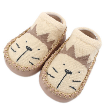 0-24 месеца Модни бебета Момичета Момчета Анимационни нехлъзгащи се памучни чорапи за пода за малки деца Животински модел First Walker Shoes