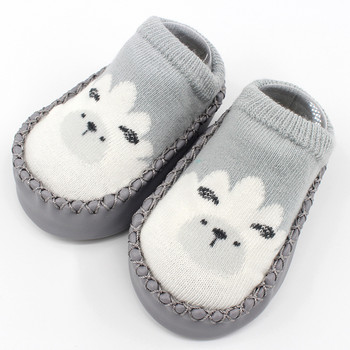0-24 месеца Модни бебета Момичета Момчета Анимационни нехлъзгащи се памучни чорапи за пода за малки деца Животински модел First Walker Shoes