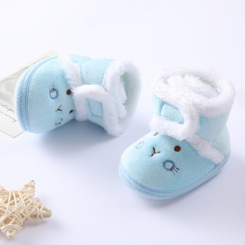 Есен Зима Топли ботуши за новородени 1 година бебета Момичета Момчета Обувки Прохождащи деца с мека подметка Ботуши за сняг 0-18M