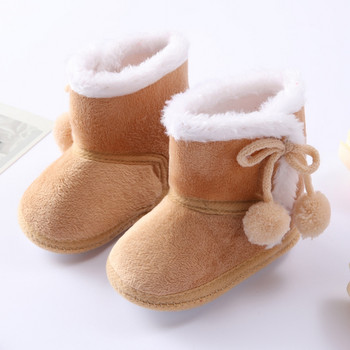 Есен Зима Топли ботуши за новородени 1 година бебета Момичета Момчета Обувки Прохождащи деца с мека подметка Ботуши за сняг 0-18M