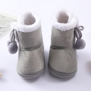 Φθινοπωρινές χειμερινές ζεστές μπότες νεογέννητου 1 έτους μωρό κορίτσια αγόρια Παπούτσια νήπιο μαλακή σόλα από γούνα Snow Boots 0-18M